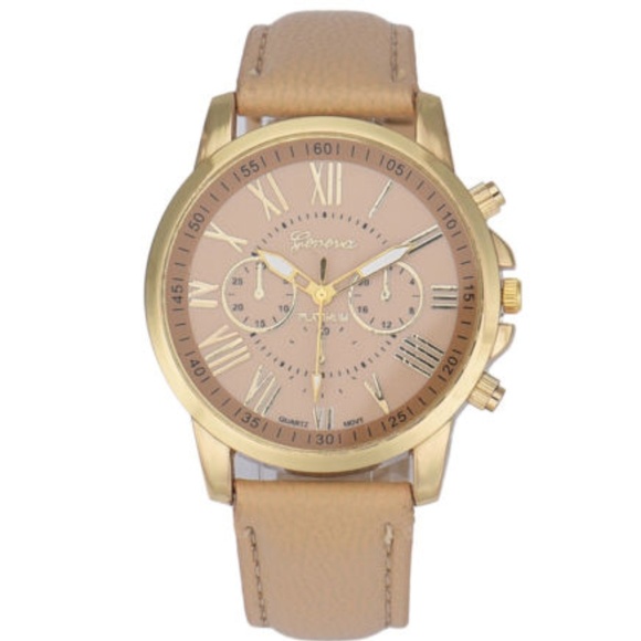 Accessories - Geneva Analog Quartz Wrist Watch Cream